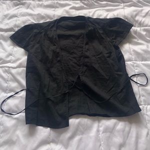 Brandy top. Black front tie